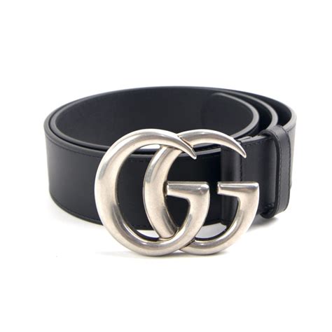 all black gucci belt with silver buckle|gucci women's leather belt.